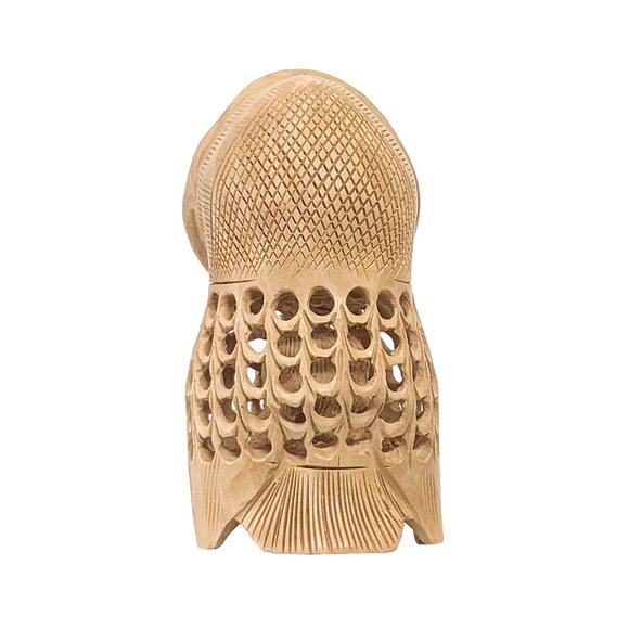 Handcrafted Wooden Front Facing Owl Sitting (4inch) - Picture 5 of 6